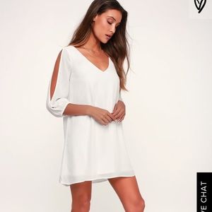 Lulu’s white shifting dears shift dress
